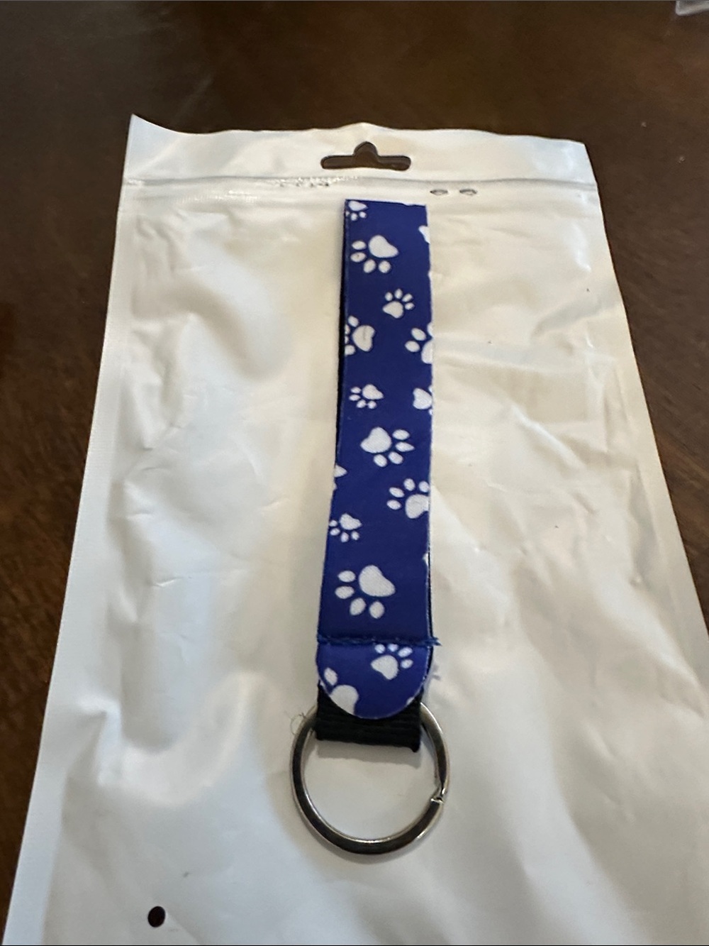 Navy Blue Paw Print Wristlet Keychain